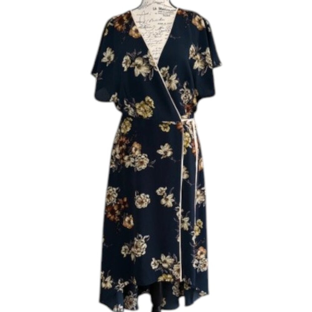 Leith Floral Hi Lo Wrap Dress